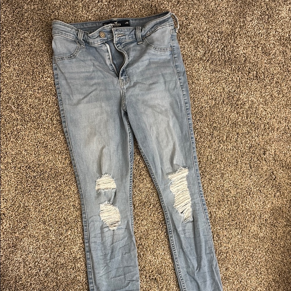 Stylish Light Blue Distressed Women's Jeans